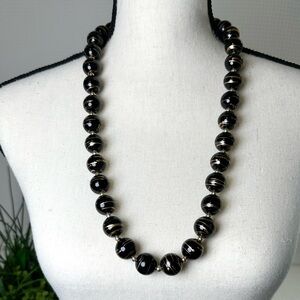 Black & Gold Beaded Necklace